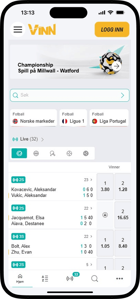 Sportsspill hos vinn casino